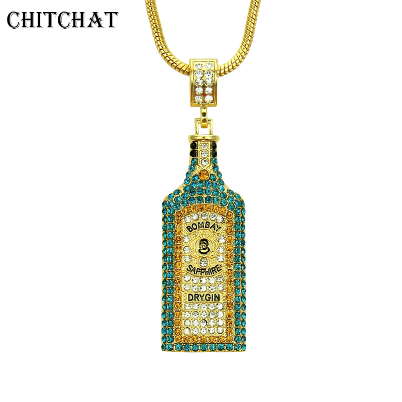Women'S Fashion Vogue - Big Wine bottle Necklaces Full Rhinestone