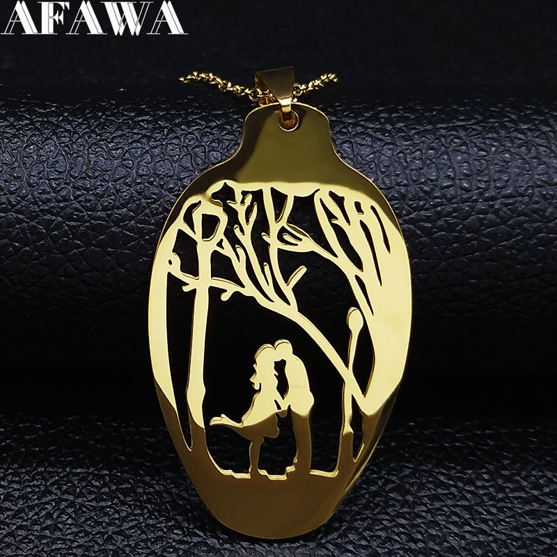 Women'S Day Fashion Show - Couple Tree Spoon Stainless Steel Necklace