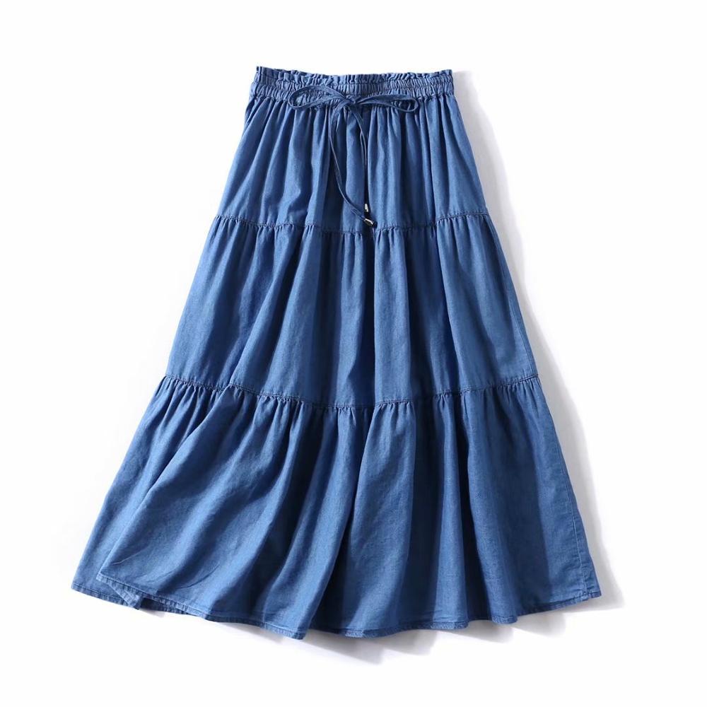 Pleated Skirt Women - Women' Pleated Denim ruffled skirts 2026