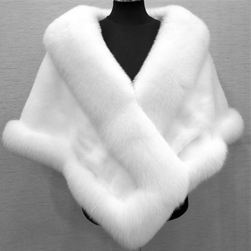 Women'S Fashion Poncho - Women Winter Faux Mink Fox Fur