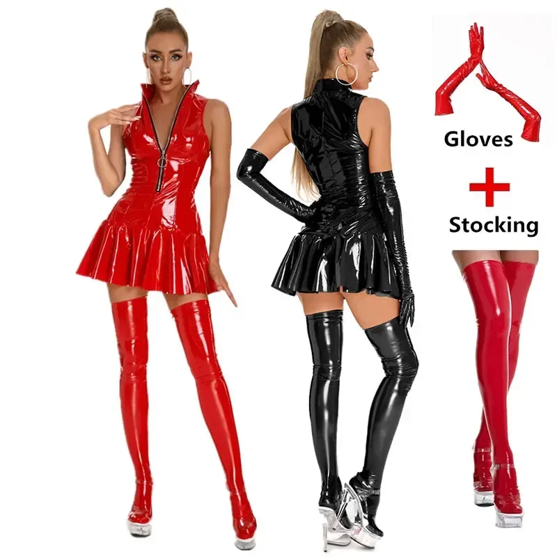 Pleated Skirt Women - Women's Leather Dress Plus Size Women