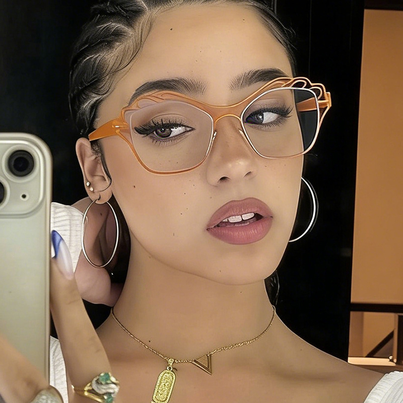 Women'S Fashion Reading Glasses - Advanced Vintage Metal Butterfly Frame Blue