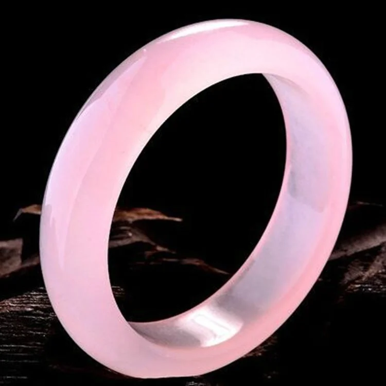 Women Fashion Jewellery - Genuine Natural Pink Jade Bangle Bracelet