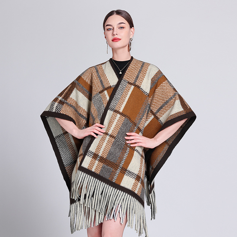 Women'S Fashion Poncho - 5 Style 18 Colors Faux Cashmere