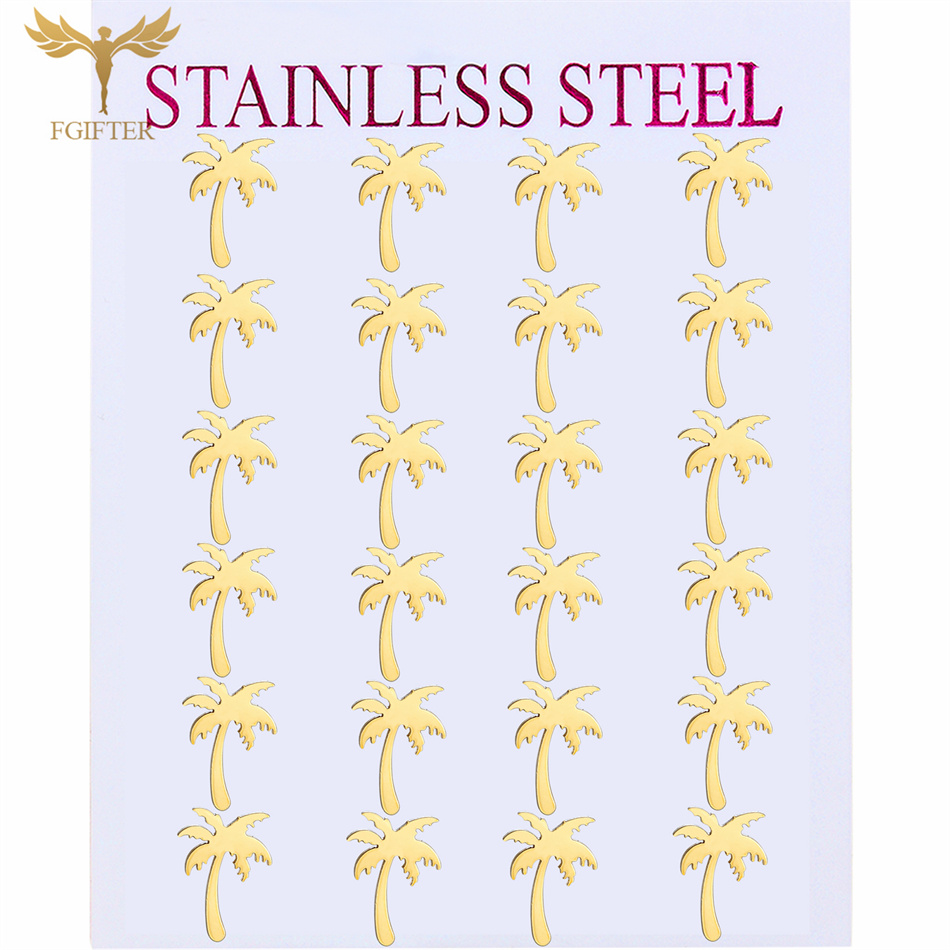 Women'S Fashion Retailers - 12 Pairs Bulk Golden Stainless Steel