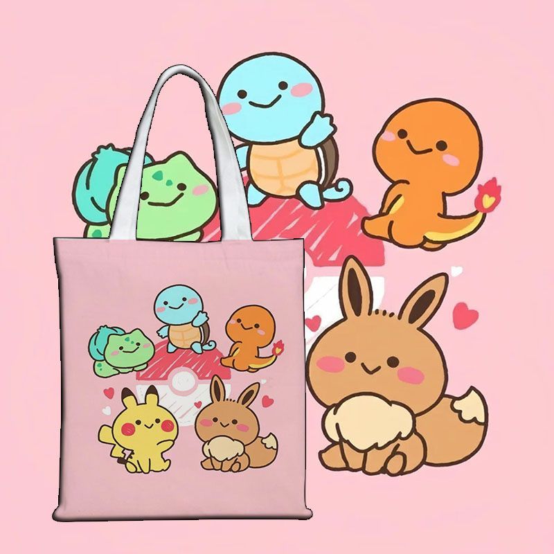 Canvas Tote Bag - Pokémon Cute Canvas Bag Canvas Tote