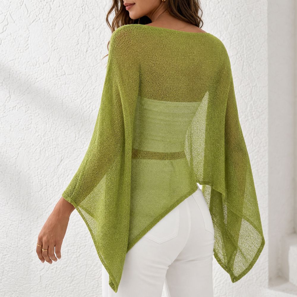 Women'S Fashion Poncho - Stylish Off Shoulder Poncho Tops Sheer
