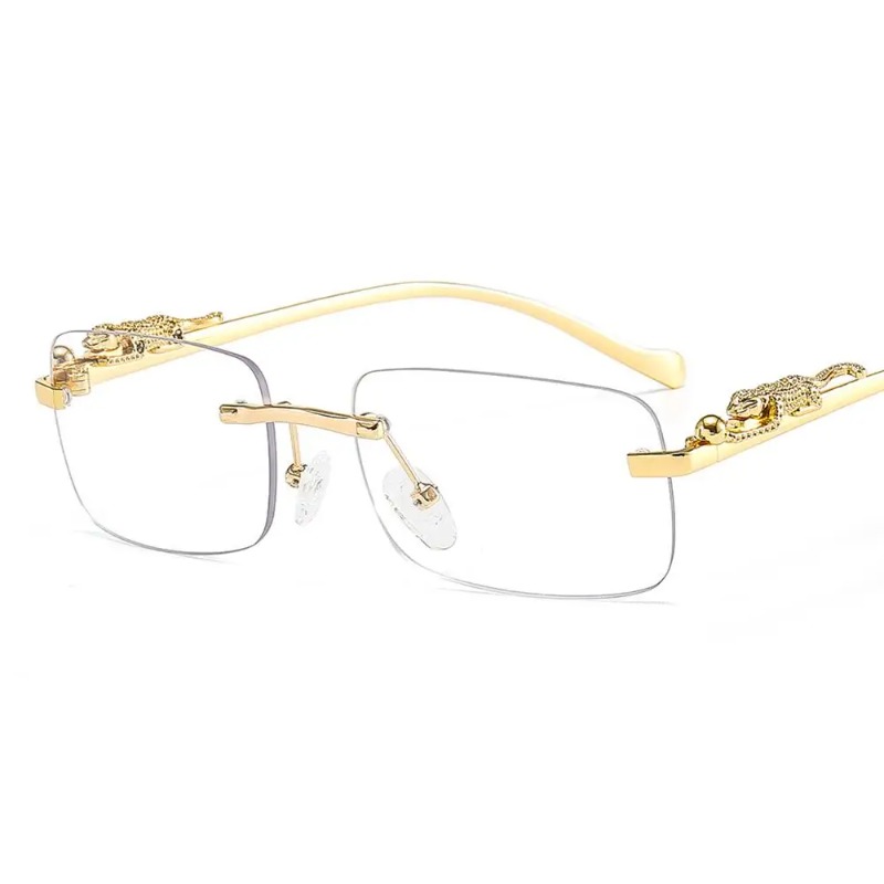 Women'S Fashion Reading Glasses - Rimless Square Sunglasses Women Men Luxury