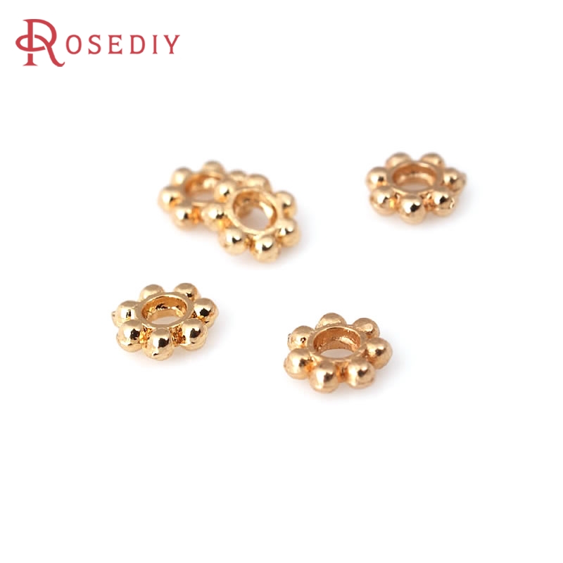 Women Fashion Jewellery - 18K Gold Color Brass Flower Spacer