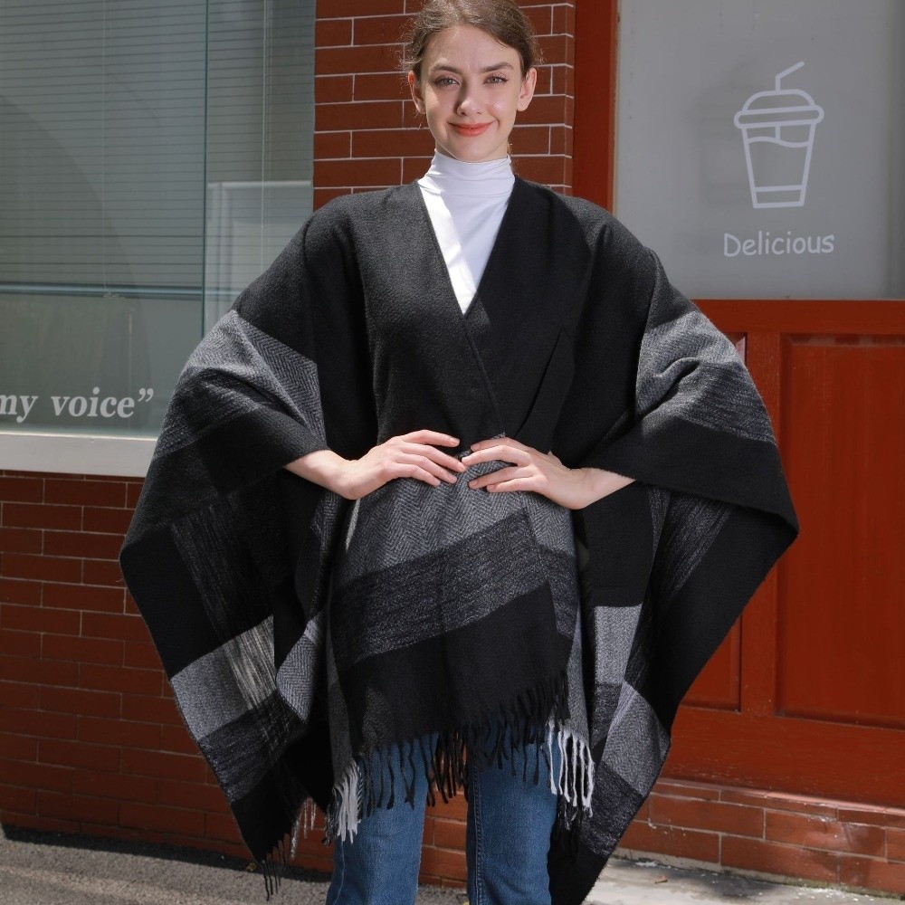 Warm Coat Plaid Design Travel  - Women'S Fashion Poncho review and price