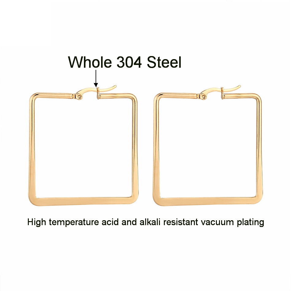 Stainless Steel Square Hoop Ea - Women'S Fashion Retailers review and price
