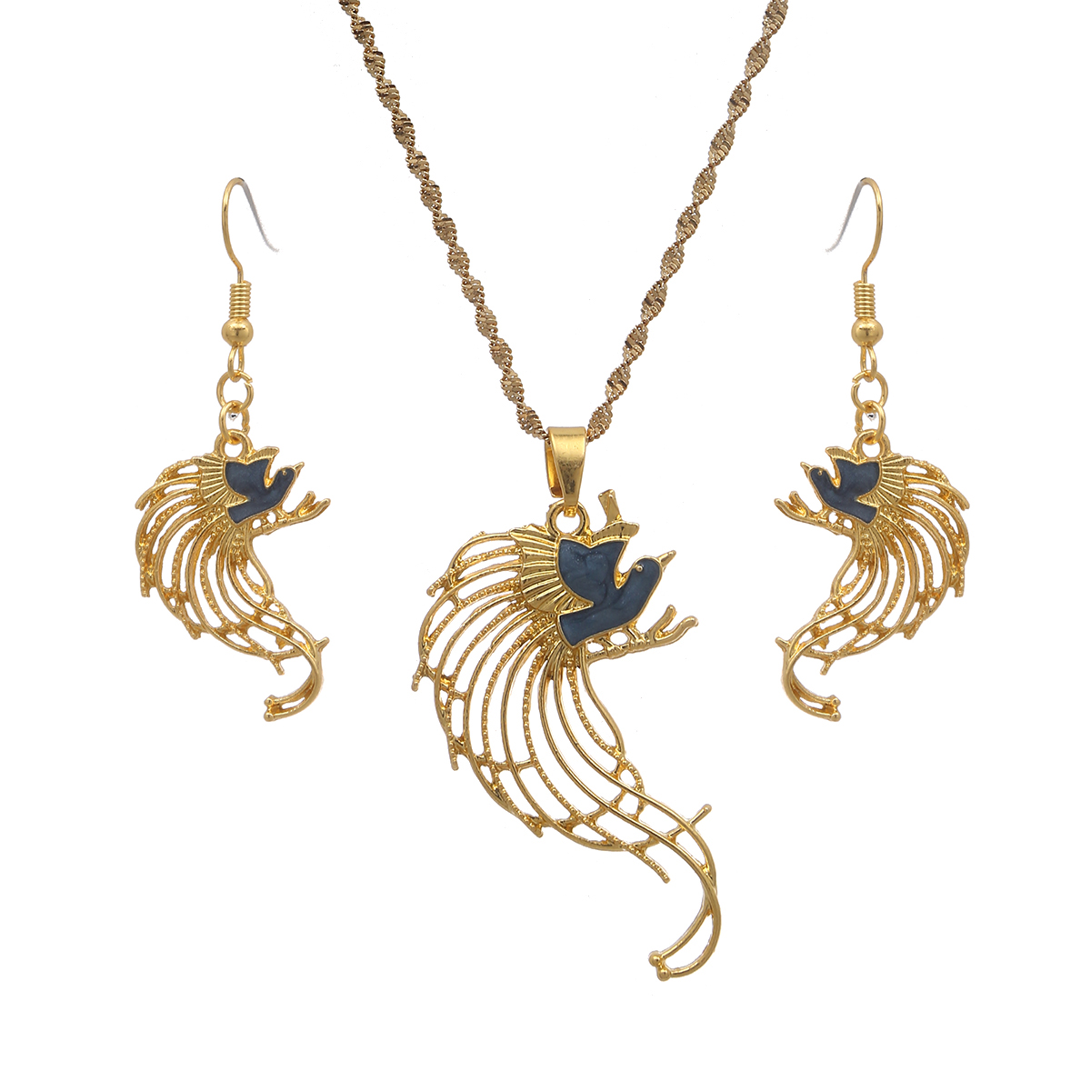 Bird Necklace Earrings Set for - Women Fashion Png review and price