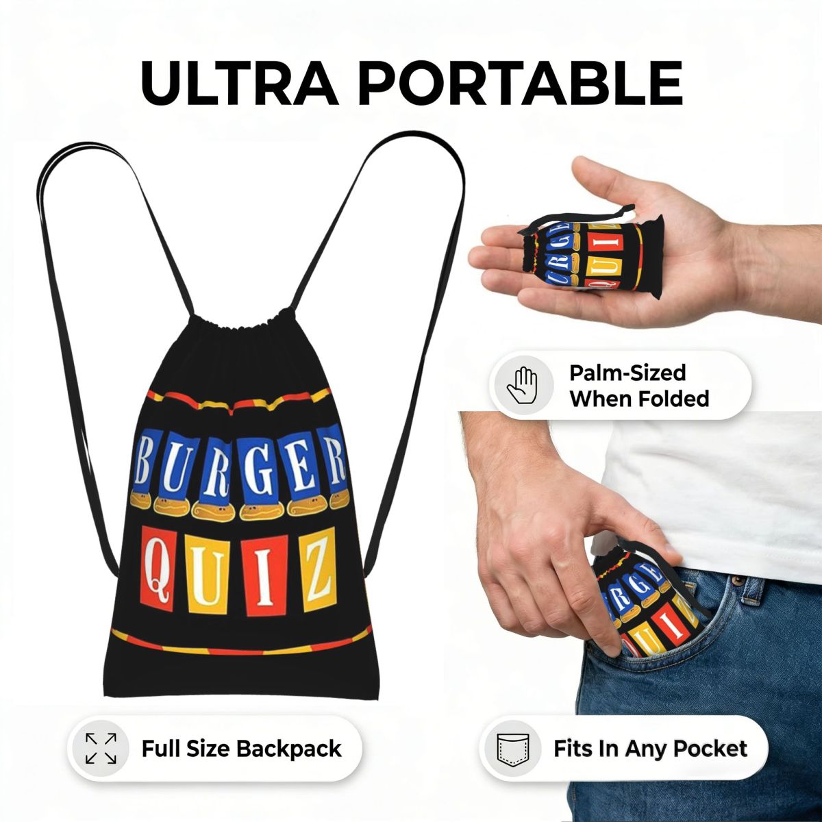 Burger Quiz New Logo Backpacks - Women'S Fashion Quiz review and price