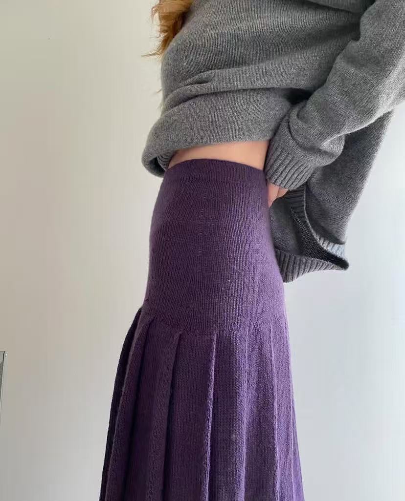 High waisted slimming versatil - Pleated Skirt Women review and price