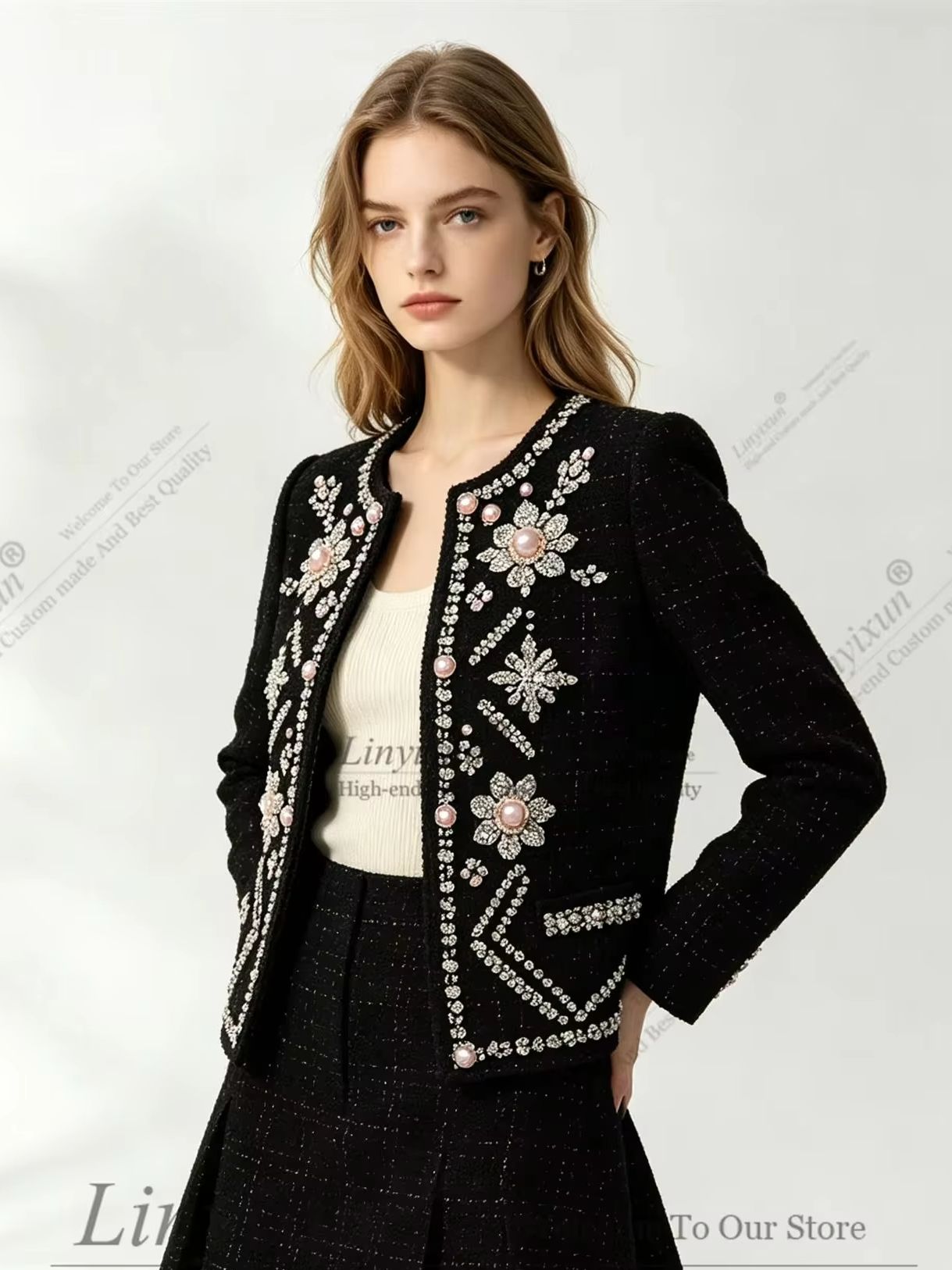 Female Elegant Crystal  Fringe - Pleated Skirt Women review and price