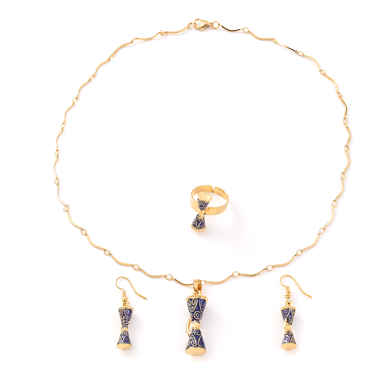 Stylish Blue Drum Pendant Neck - Women Fashion Png review and price